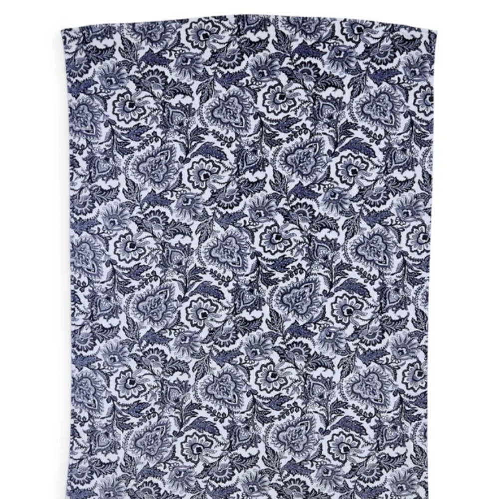 Vera Bradley Plush KING Sz 104"×90" Fleece Throw Blanket Java Navy & White NWT